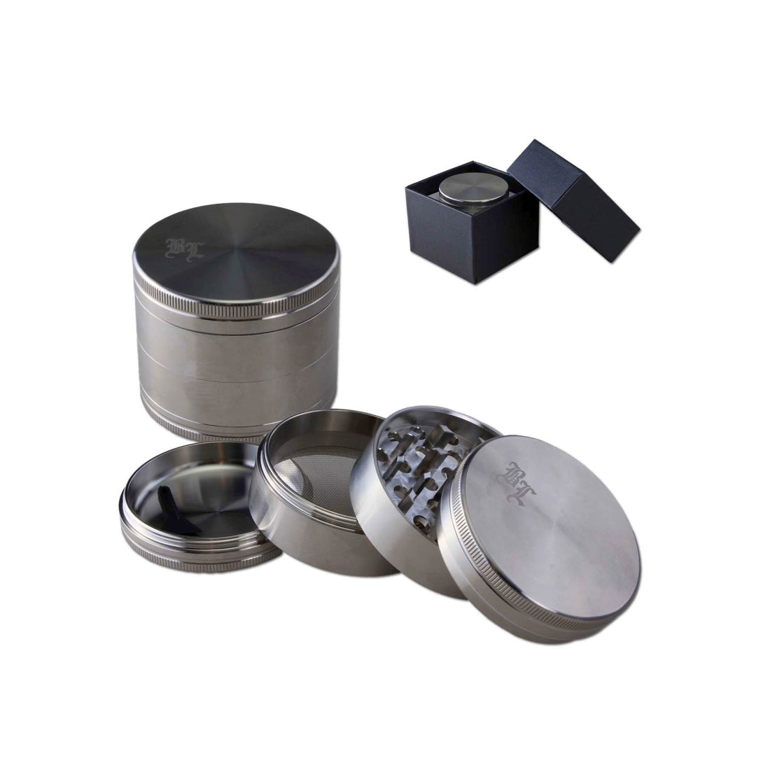 Black Leaf Edelstahl Grinder 4-tlg.